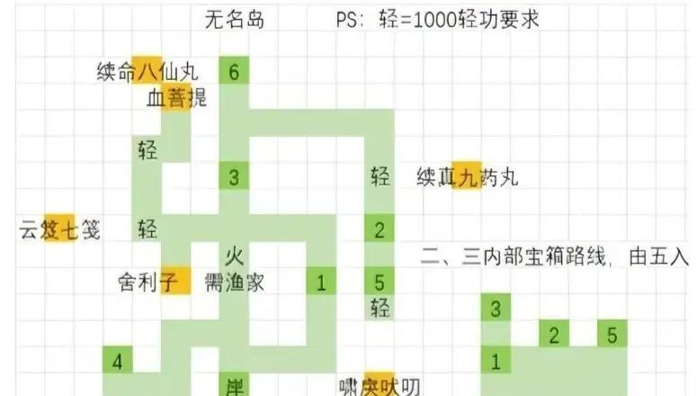 大江湖之苍龙与白鸟无名岛地图收集攻略