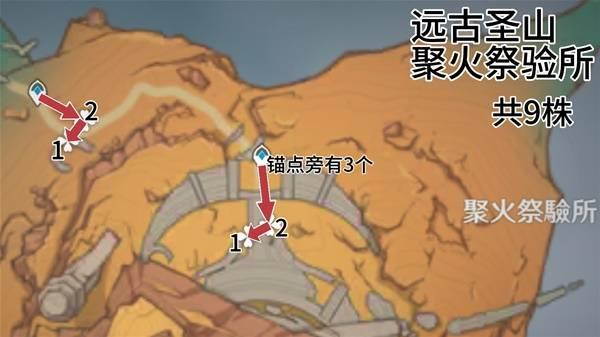 原神全部云岩裂叶采集路线图一览