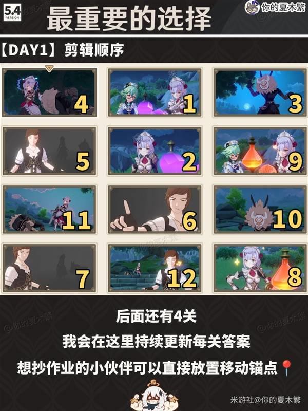 原神剪影辑帧第一天通关攻略