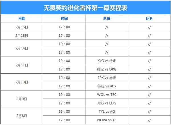 无畏契约进化者杯什么时候开始-进化者杯赛程一览