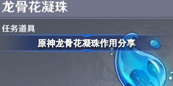 原神龙骨花凝珠作用分享-原神龙骨花凝珠有什么用