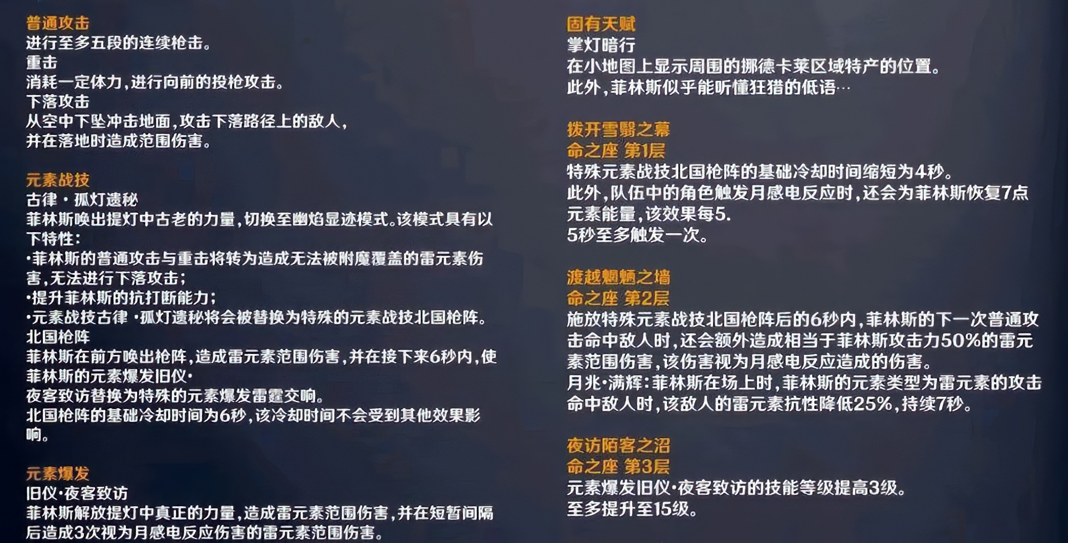 原神菲林斯技能和命座怎么样