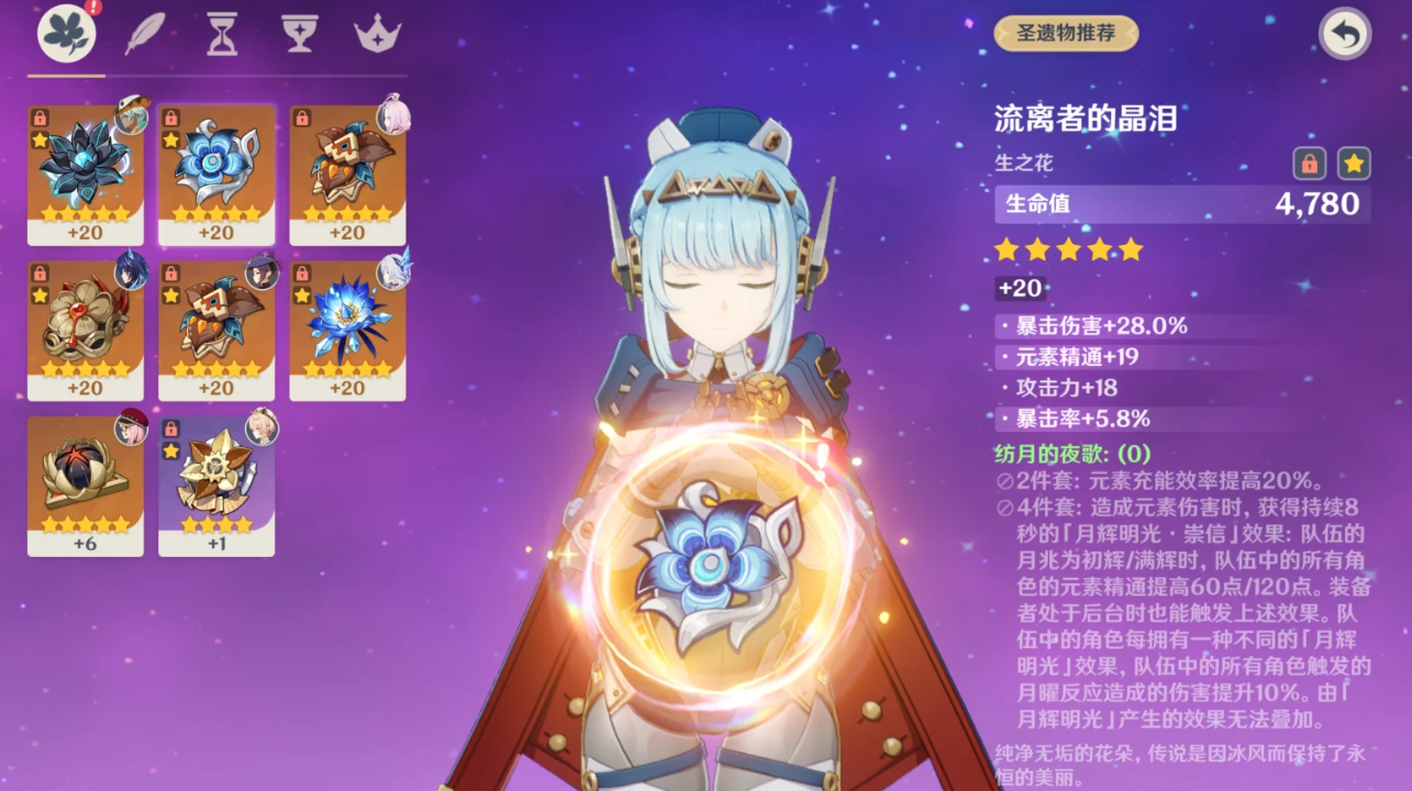 原神月之一版本新的圣遗物有哪些