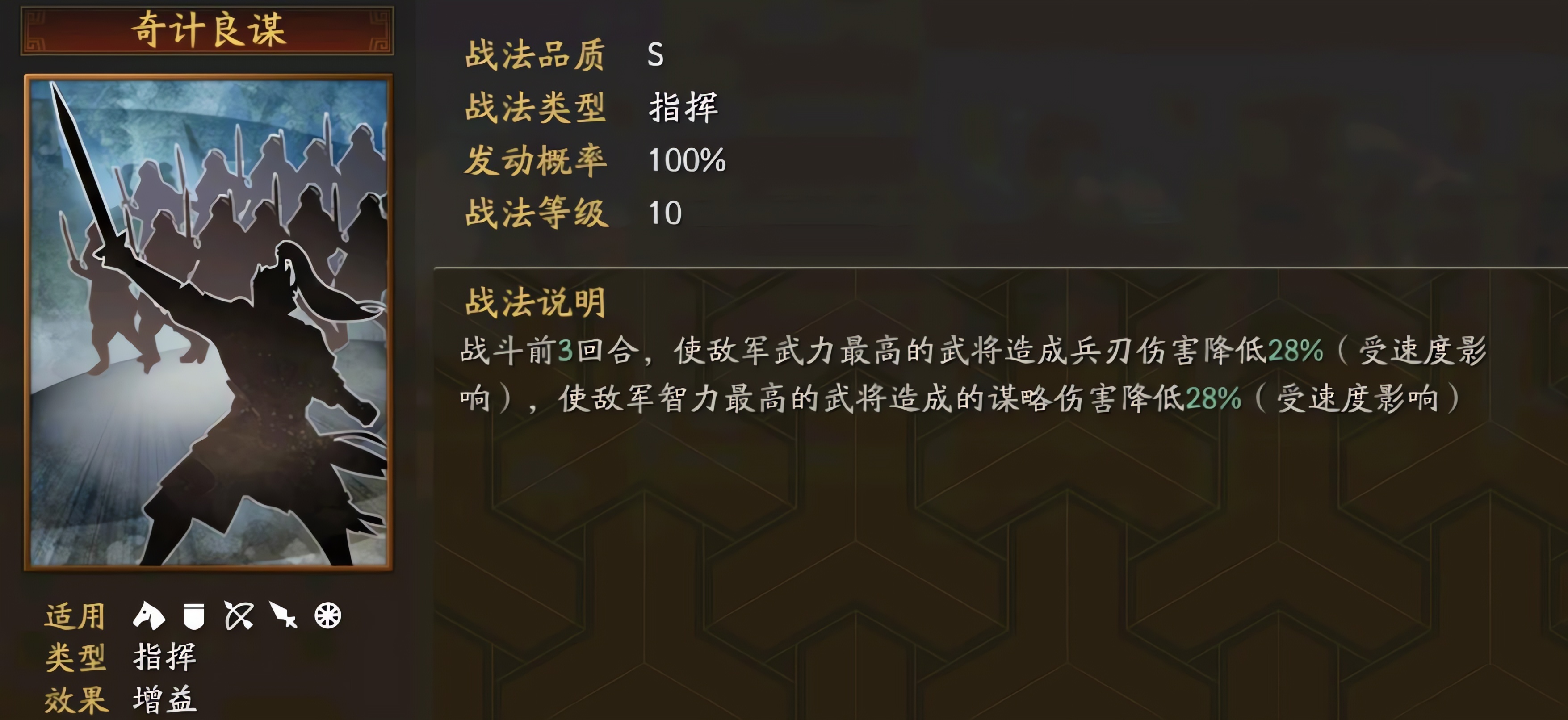 三国志战略版奇计良谋对各队有什么影响