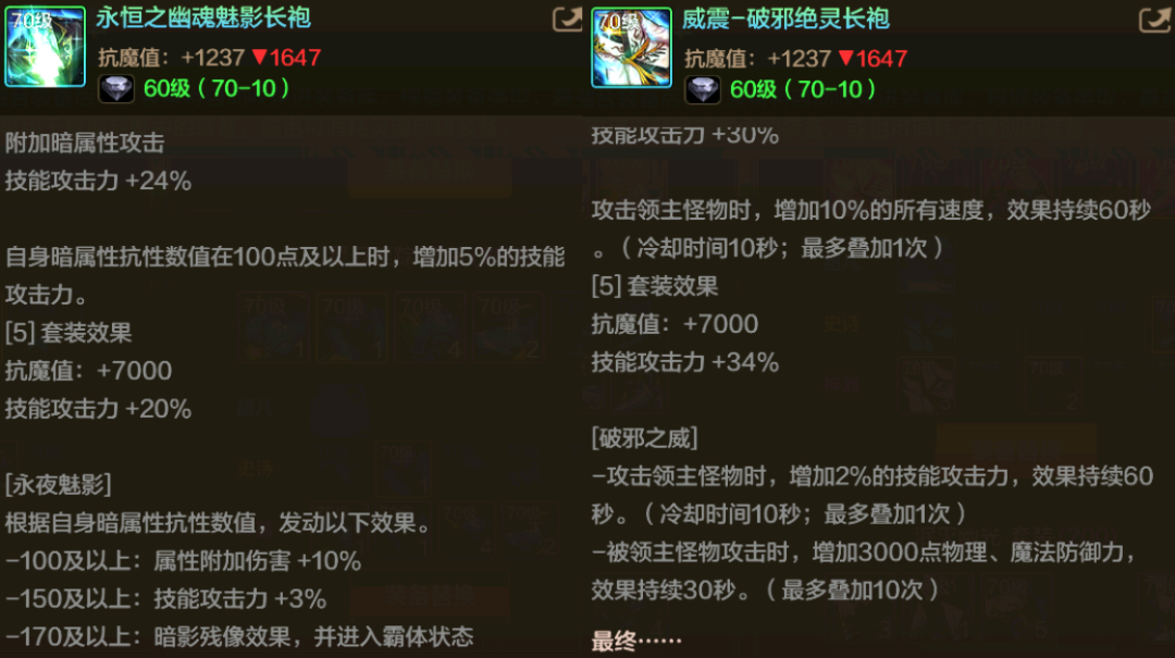 地下城与勇士手游各防具套强度怎样